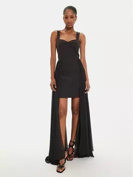 Коктейльное платье стандартного кроя Haveone, черный