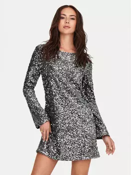 Коктейльное платье стандартного кроя Jdy, серебряный