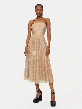 Коктейльное платье стандартного кроя Rinascimento, золотой