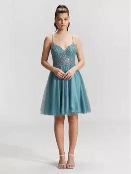 Коктейльное платье стандартного кроя Swing, синий