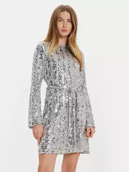 Коктейльное платье стандартного кроя Vero Moda, серебряный