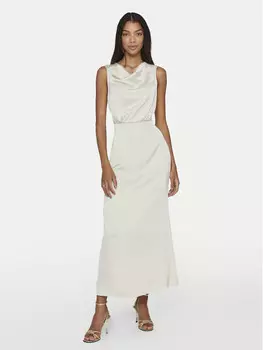 Коктейльное платье стандартного кроя Vila, бежевый