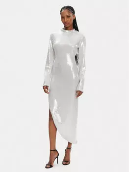 Коктейльное платье стандартный крой 113568 Rotate, серебряный