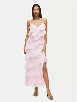 Коктейльное платье стандартный крой Luna 14109420 Vila, розовый