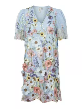 Коктейльное платье свободного покроя Flowering 26037387 Yas, голубой