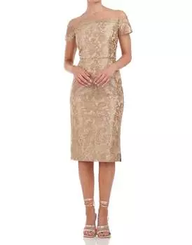 Коктейльное платье Taylor Scallop в золотом цвете JS Collections