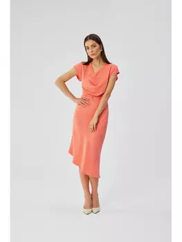 Коктейльное платье удобного кроя Stylove, оранжевый