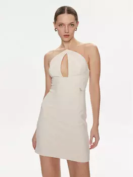 Коктейльное платье узкого кроя Elisabetta Franchi, бежевый