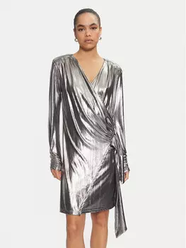 Коктейльное платье узкого кроя Karen By Simonsen, серебряный