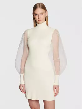 Коктейльное платье узкого кроя Twinset, экрю