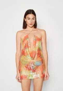 Коктейльное платье / Вечернее платье MINI BEACH DRESS TIE DYE Jaded London, разноцветный