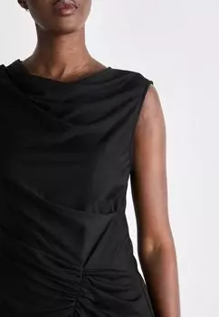 Коктейльное платье / Вечернее платье Cowl Neck Ruched Midi DKNY, черное