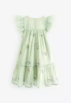 Коктейльное платье / Вечернее платье EMBROIDERY FLORAL-REGULAR FIT Laura Ashley, зеленый