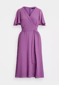 Коктейльное платье / Вечернее платье BELTED GEORGETTE DRESS Ralph Lauren, цвет Aurora Violet