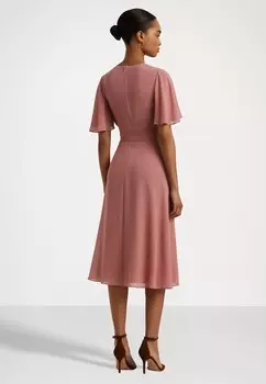 Коктейльное платье / Вечернее платье BELTED GEORGETTE DRESS Lauren Ralph Lauren, розовый