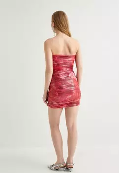 Коктейльное платье / Вечернее платье FLORAL STRAPLESS MINI Koton, розовый