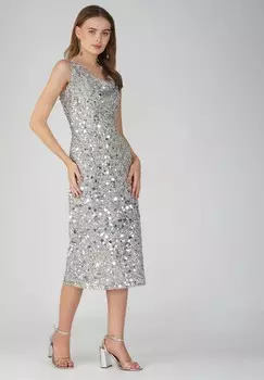 Коктейльное платье / Вечернее платье MARITA Lace & Beads, серебристый