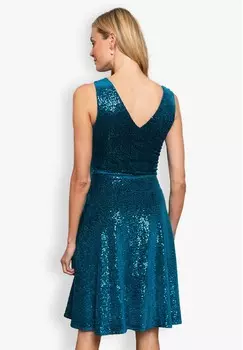 Коктейльное платье / Вечернее платье V NECK FIT N FLARE HotSquash, бирюзовый