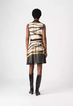 Коктейльное платье / Вечернее платье V NECK BELTED DRESS DKNY, черный