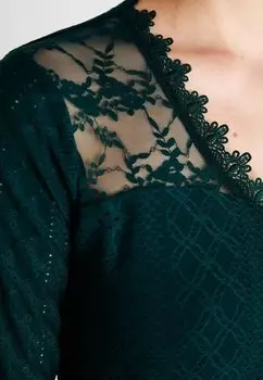 Коктейльное платье / Вечернее платье VIFUKSI V NECK SHORT DRESS VILA, темно-зеленый