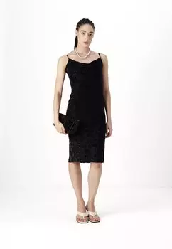 Коктейльное платье / Вечернее платье BURNT OUT MIDI DRESS Even&Odd, черный