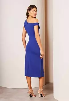 Коктейльное платье / Вечернее платье DRAPE ONE SHOULDER RUCHED Lipsy, синий