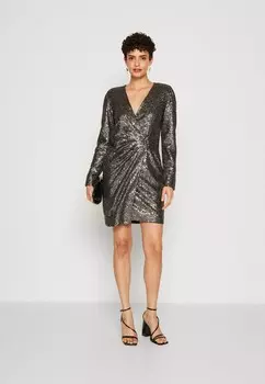 Коктейльное платье / Вечернее платье MINI DRESS IN MIXED SEQUINS Scotch & Soda, серый металлик