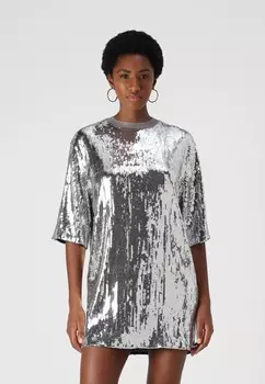 Коктейльное платье / Вечернее платье OPAL LOGO DRESS AllSaints, серебристый