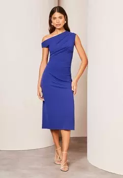 Коктейльное платье / Вечернее платье DRAPE ONE SHOULDER RUCHED Lipsy, синий