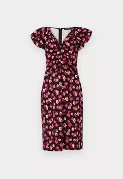 Коктейльное платье / Вечернее платье FALL POPPIES RUCHED PONTE DRESS kate spade new york, черный