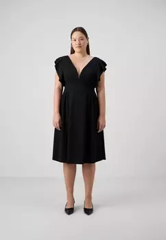 Коктейльное платье / Вечернее платье LUCIA V NECK FRILL SKATER DRESS WAL G CURVE, черный