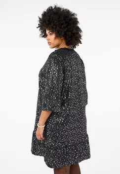 Коктейльное платье / Вечернее платье MIT V-AUSSCHNITT UND 3/4-RMELN Zizzi, черный металлик