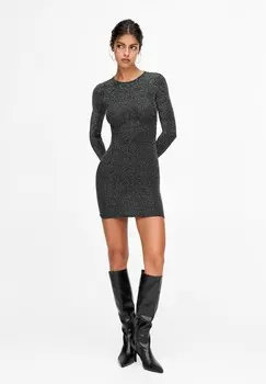 Коктейльное платье / Вечернее платье SHIMMERY WITH CUT-OUT DETAIL PULL&BEAR, черный