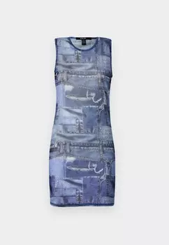 Коктейльное платье / Вечернее платье STUDIO MINI DRESS Ksubi, синий деним