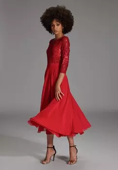 Коктейльное платье / Вечернее платье Swing, красный