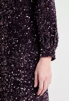 Коктейльное платье / Вечернее платье VMBELLA VNECK SHORT DRESS Vero Moda, темно-фиолетовый