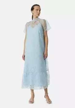 Коктейльное платье / Вечернее платье LUFTIGES ORGANZA MIT HERAUSNEHMBAREM comma, светло-голубой