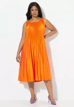 Коктейльное платье / Вечернее платье PLEATED SLEEVELESS Ulla Popken, оранжевый