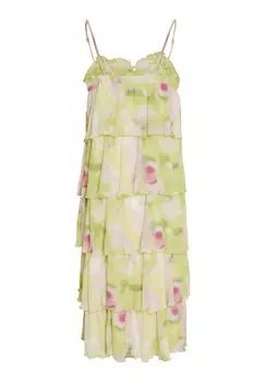 Коктейльное платье YASFILIPPA STRAP MIDI DRESS SHOW YAS, бежевый