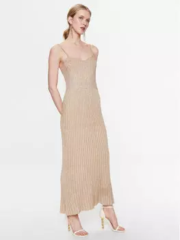 Коктейльное платье золотого цвета, стандартного кроя Blugirl Blumarine, желтый