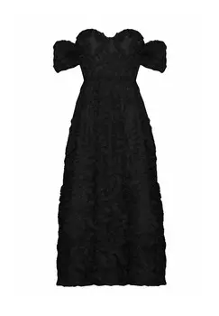 Коктейльное/праздничное платье AMELIA FLORAL 3D TULLE BARDOT MIDAXI True Decadence, черный