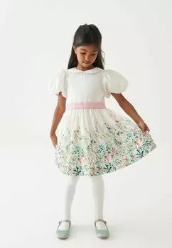 Коктейльное/праздничное платье POINTON FIELDS TAFFETA FLORAL PROM Laura Ashley, цвет green ecru