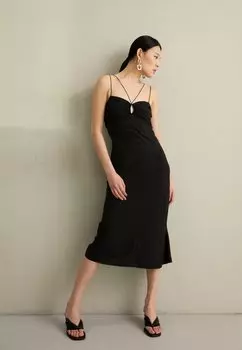 Коктейльное/праздничное платье VALERIE MIDI TIE DRESS DESIGNERS REMIX, цвет black
