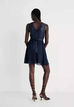 Коктейльное/праздничное платье VICUBSI O NECK SHORT DRESS VILA, темно-синий