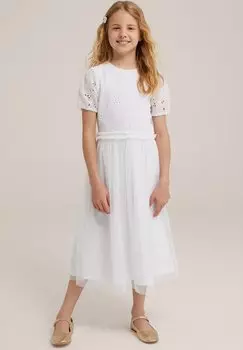 Коктейльное/праздничное платье WE Fashion, белое