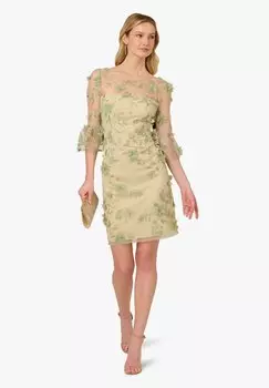 Коктейльное/вечернее платье FLORAL EMBROIDERY SHEATH Adrianna Papell, светло-зеленый