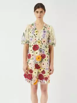 Коктейльное/вечернее платье FLOWERING DRESS YAS, кремовый