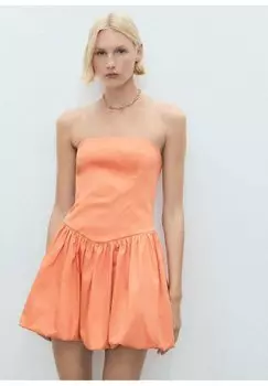 Коктейльное/вечернее платье SHORT BALLOON-EFFECT Mango, оранжевый