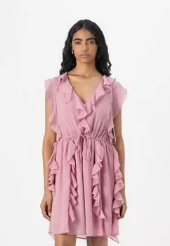 Коктейльное/вечернее платье VMCARMEN V NECK SHORT DRESS Vero Moda, сиреневый