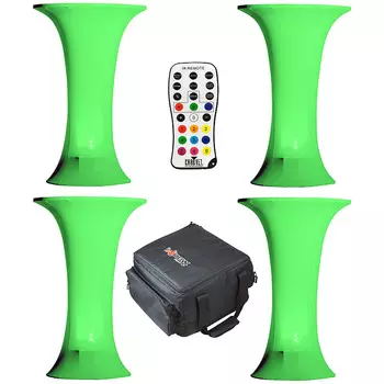 Коктейльные столики для DJ-бара на свадебной вечеринке, 4 шт. с подсветкой Chauvet EZWedge Tri LED Uplights American DJ Wedding Party DJ Bar Cocktail Tables 4 Pack w Chauvet EZWedge Tri LED Uplights